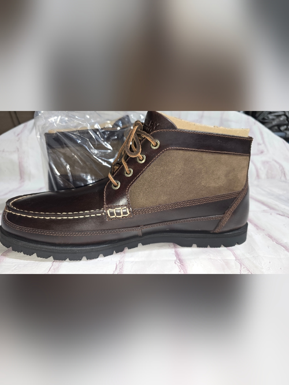 Sperry Brown Leather Moc Toe Men's Boat Shoes - Picture 4 of 7